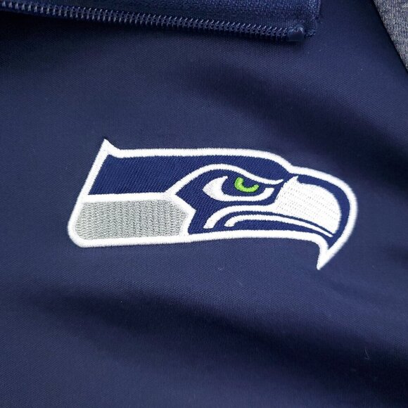 Seattle Seahawks 1/4 Zip Fleece Pullover Sweatshirt NFL Authentic Men's Large - Picture 5 of 14